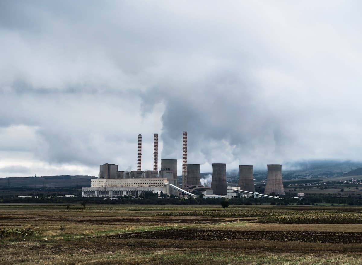 Industrial power plant skyline